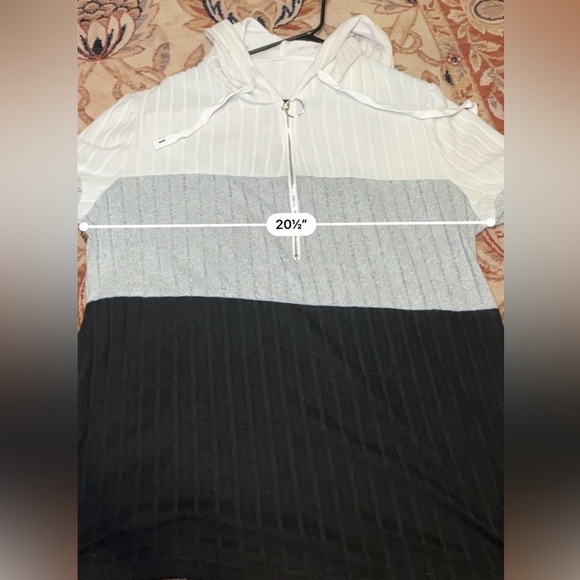 Shein curve black gray, and white zip top hooded sweater size 1XL - Picture 6 of 7